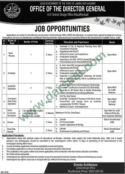 Computer Operator Surveyors Driver Jobs In Muzaffarabad 21 July - computer operator surveyors driver jobs in muzaffarabad 21 july 2018