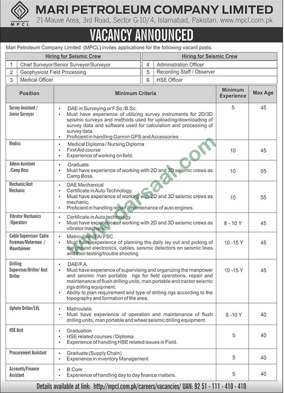 procurement-officer-jobs-in-mari-petroleum-company-limited-in-islamabad